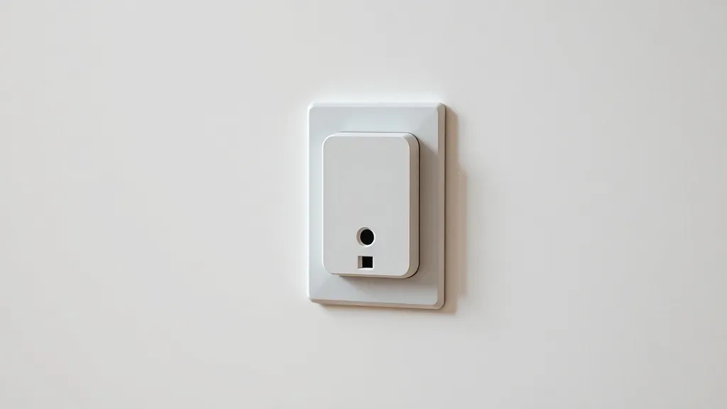 A minimalist smart home wall plug with a small LED indicator